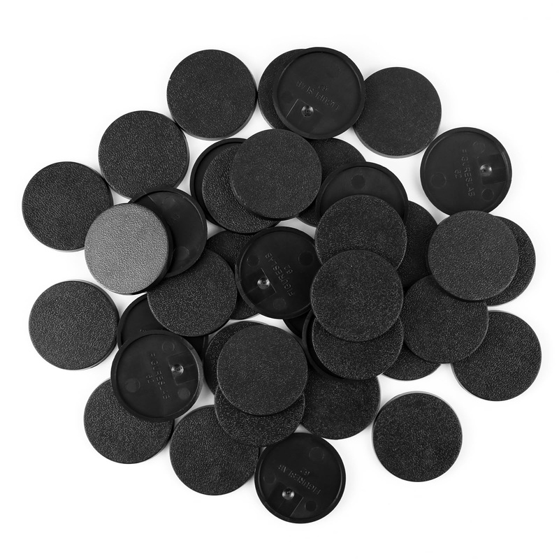 100PCS Miniature Bases+120PCS Adhesive, 32mm or 1.26inch Round Black Plastic Model Bases for Gaming Miniatures Collectible War T