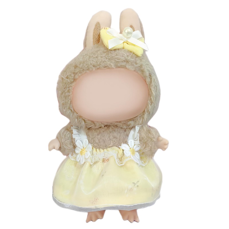 17cm Doll Clothes for Doll, Outfits Costumes Compatible with Dolls Keychain Accessories (Yellow Flower)