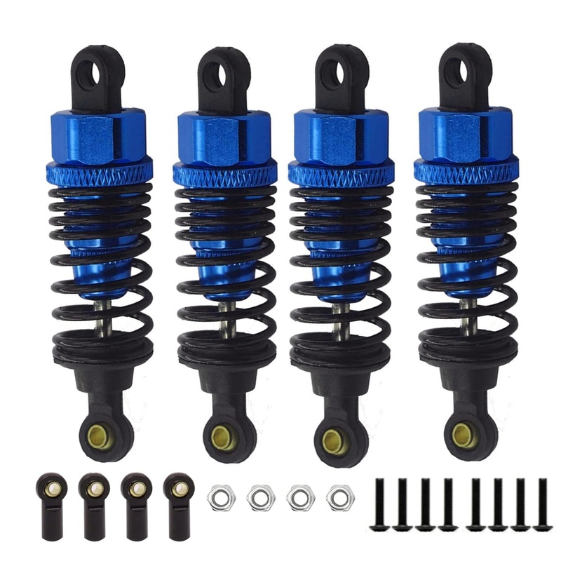 Aluminum RC Shocks Absorbers Damper for Tamiya TT01 Mf-01x 1/10 RC Car Upgrade Parts 4 pcs/Set(Navy Blue)