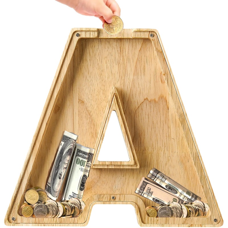 Bemaystar 12” Piggy-Bank for Kids: Letter Piggy Bank for Boys Girls Toddler,Kids Letters Coin Bank