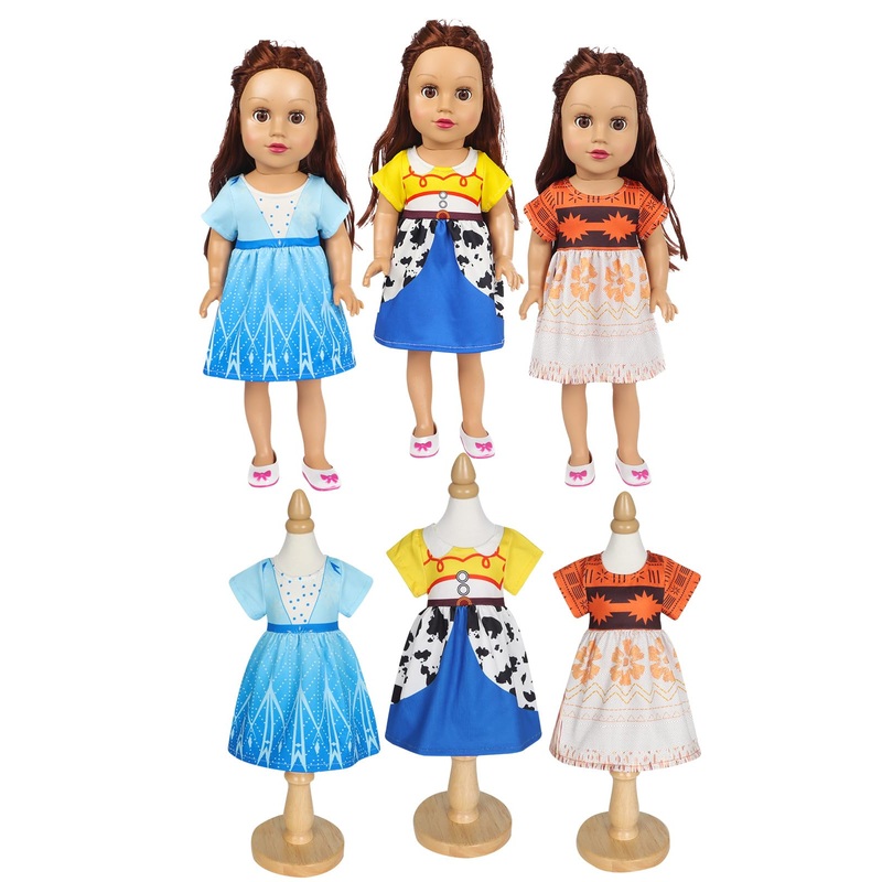 Benylion Girls 14-16 inch Doll Clothes Princess Costume Dress for 14-16 Inch Doll Include 3Pcs Different Princess Dress Fits All