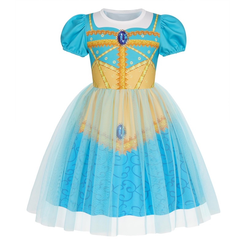Benylion Princess Dress for Girls Kids Cosplay Dress up Carnival Halloween Party Outfit Birthday Gift for Girls Puff Sleeve Tull