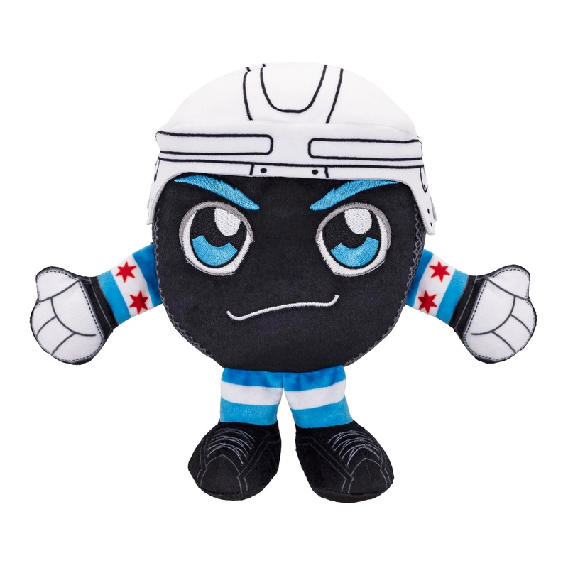 Bleacher Creatures Chicago Blackhawks 8” NHL Kuricha Hockey Puck Sitting Plush- Soft Chibi Inspired Plush
