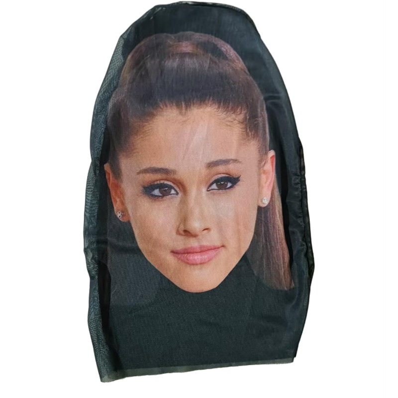 Celebrity Pdiddy Face Mesh Mask, Realistic Rapper Sheisty Mask Head, Full Funny Baraklava Hat, Cosplay Prop (ArianaGrandeMask)