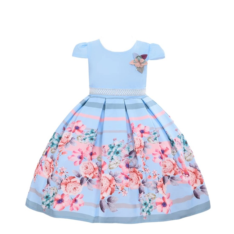 Cosplay Life Floral Dress for Girls and Young Adults Fashion Flower Waistline Kids Party Festival Dress Ages 5-9 Years Old (Baby