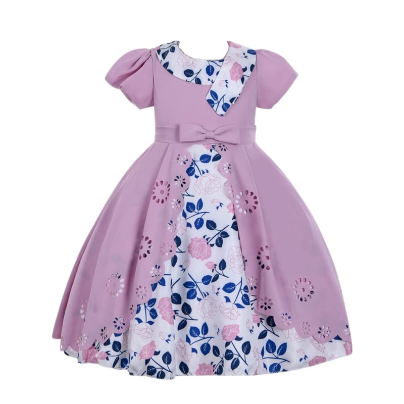Cosplay Life Floral Dress for Girls and Young Adults Fashion Flower Waistline Kids Party Festival Dress Ages 5-9 Years Old (Onio
