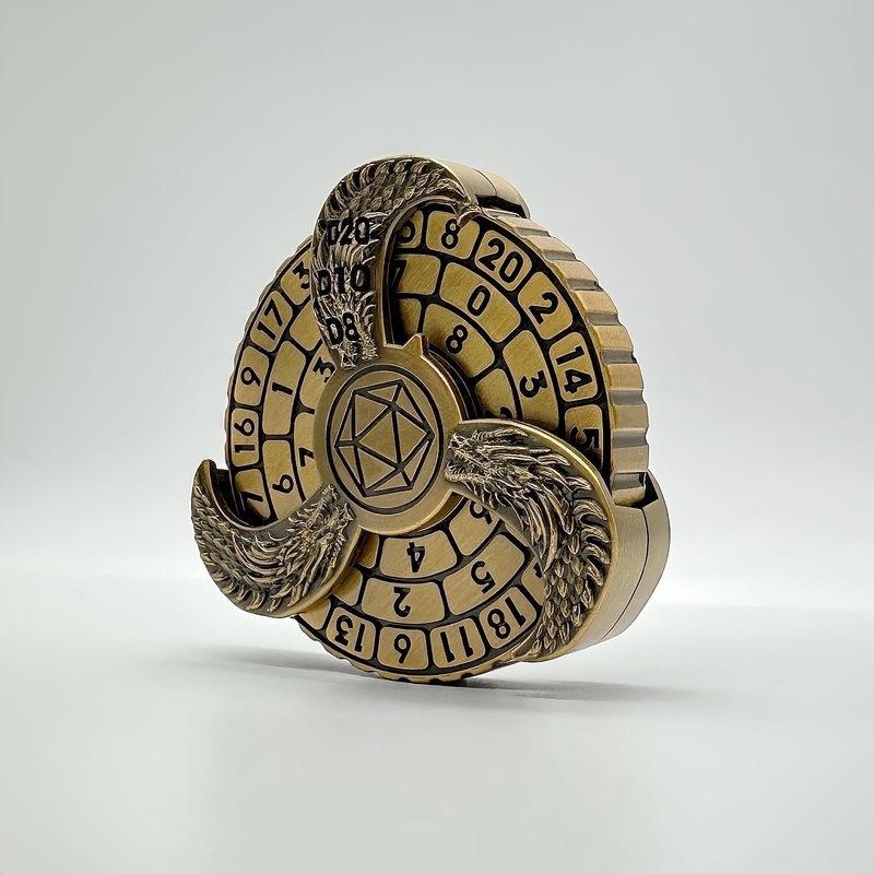 D&D Themed Fidget Spinner, dice Spinner, D4,D6, D8, D10, D12,D20,D% 7-in-1 Metal dice, Perfect for D&D Dungeons and Dragons, RPG