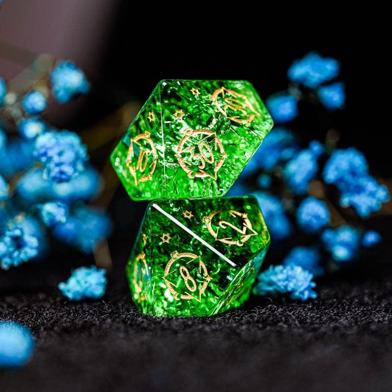 Gemstone dice Set for Dungeons and Dragon TTrpg dice Set as Path Finder