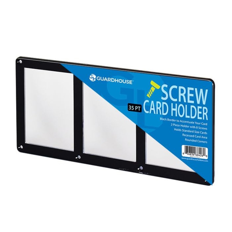 Guardhouse Screw-Close Three Trading Card Display Holder Black Border 35 pt Pack of 3
