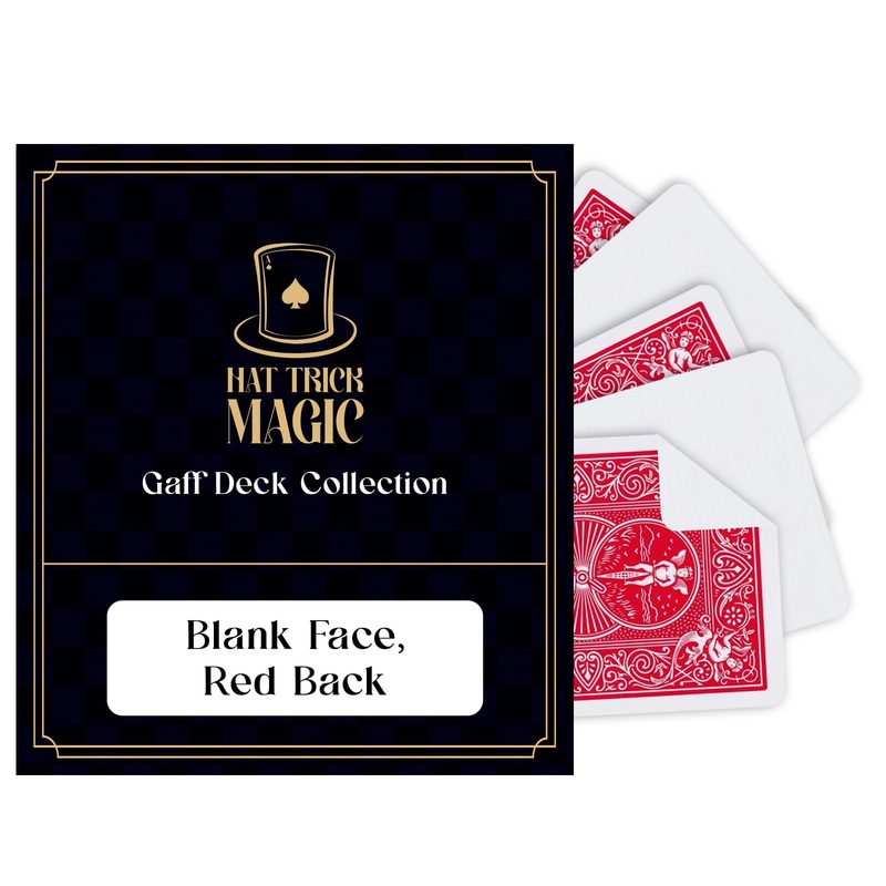 Hat Trick Magic Bicycle Rider Back Gaff Playing Card Decks (Blank Face, Red Back)