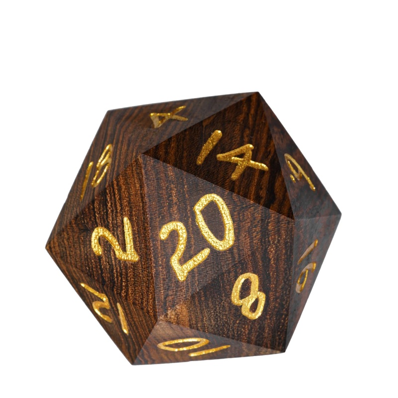 HDdais 50mm Wood D20 Dice D&D Polyhedral Handmade Wood DND Dice for Dungeons and Dragons Role Playing Games