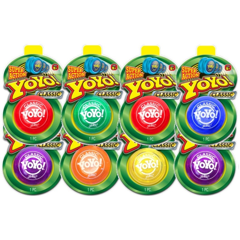 JA-RU Classic Yo Yo for Kids and Adults (8 Yoyo Toys Assorted Color) Professional Yoyo for Beginners. Responsive & Auto Return.