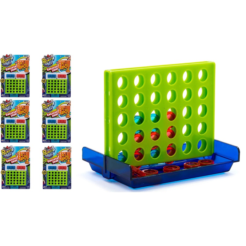 JA-RU Portable Tic Tac Toe Classic Mini Board Games (6 Pack) Pocket Size Travel Toys for Kids. Car & Airplane Activities. Bulk P