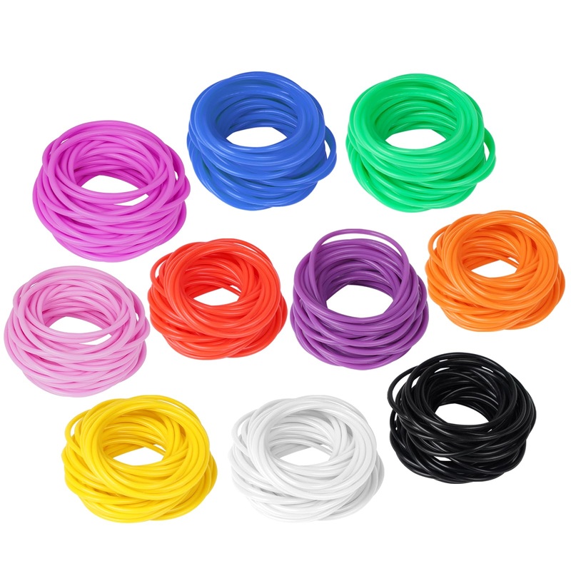 LIANGYUNZE 30 Pieces Yellow Silicone Jelly Bracelets Nonluminous Stretchy 80s Mixed Gummy Silicone Wristbands Hair Ties for Wome
