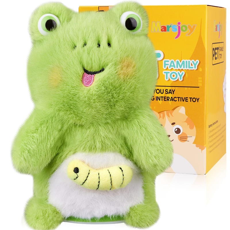 Marsjoy Frog Speaking Plush Stuffed Animal Interactive Talking Pet Toy Repeat What You Say Repeating Frog Electronic Pet, Dancin
