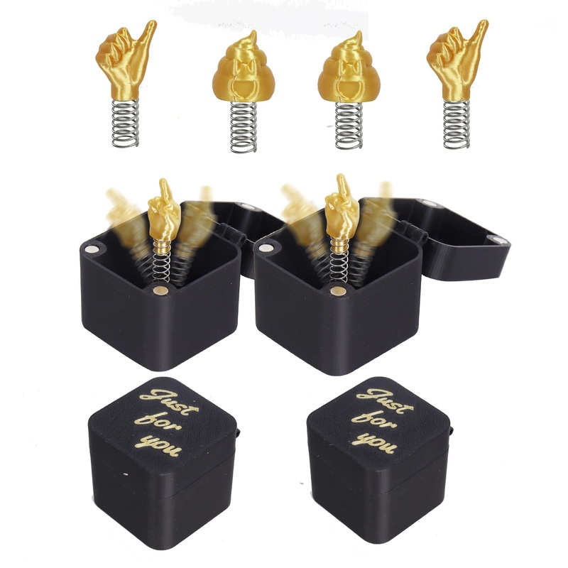 Middle Finger in a Box, 3D Printed Middle Surprise Finger Gift Box, Gag Gift Box, Annoying Gift Box, Pop-up Ring Box, White Elep