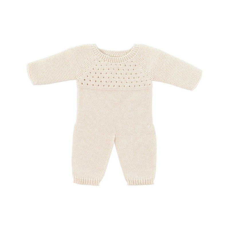 Miniland Clothes for Dolls 15 3/4” Knitted Pajama White Color – ECO, Made in Spain, Quality, Role Play, Educational