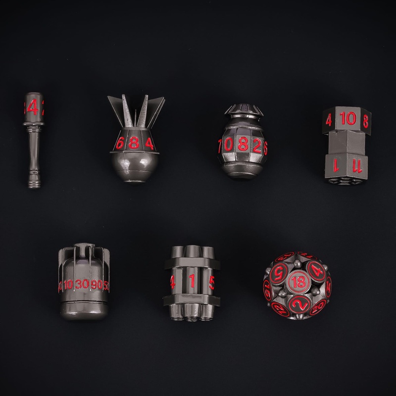 UDIXI Metal RPG Dice Set D&D 7-Die Polyhedral Metal DND Dice Set with Leather Pouch for Dungeons and Dragons Role Playing Games(