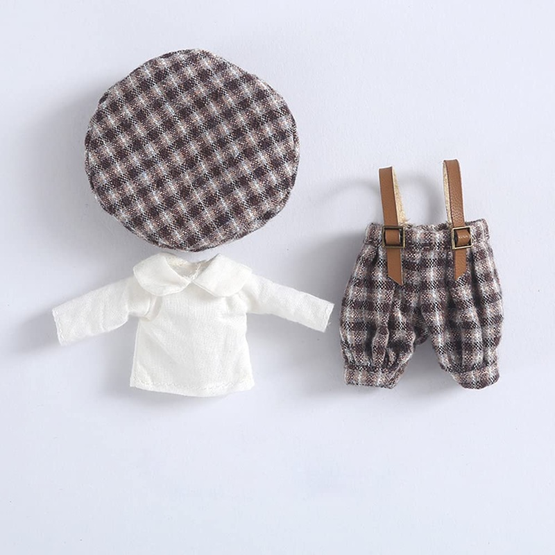 XiDonDon Doll Clothes Lovely Lattice Shirt and hat and Skirt or Pants for Ob11,Mollys,1/12 BJD Doll Accessories (white1)