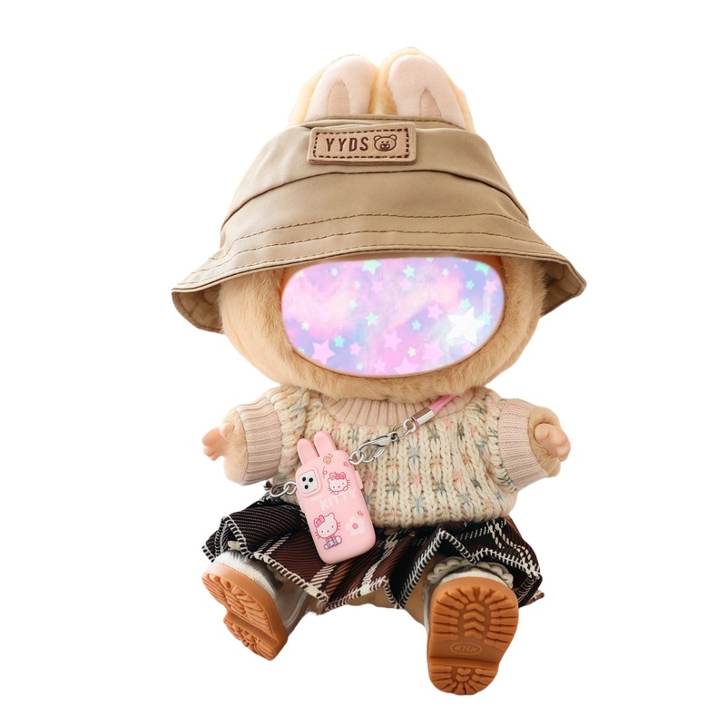 17cm Doll Clothes Set (No Doll), 5 Pieces Dress Outfit Set for 6.7inch Doll Suit, Fashion Chic Hat & Clothes Accessories for 1st