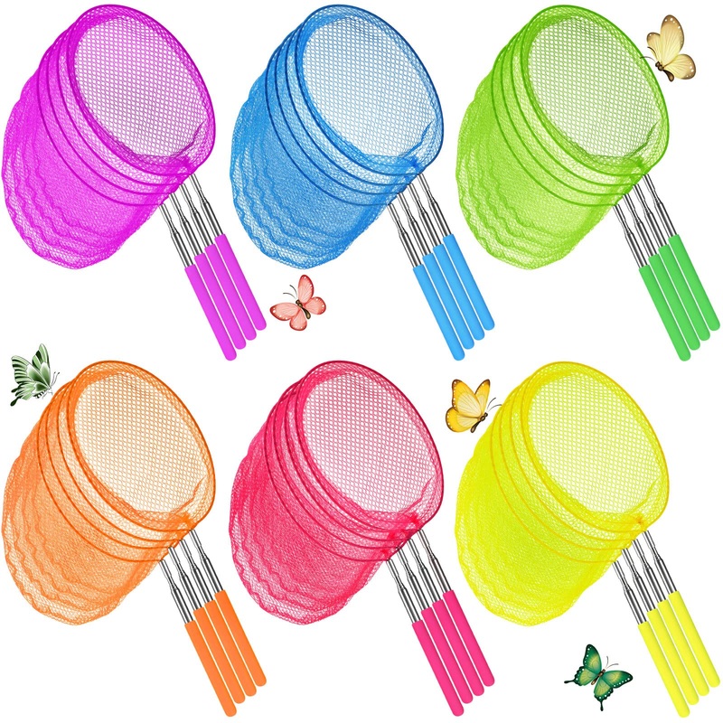 24 Pcs Kids Telescopic Butterfly Fishing Nets Insect Net Bug Net Insect Catching Nets Outdoor Tools for Catching Butterfly Insec