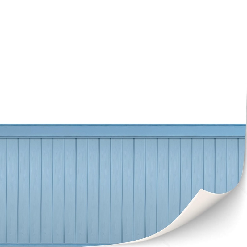 3 Sheets Self-Adhesive Wall Cladding for Dollhouse 1:12 Scale (Wood Paneled Wall (Light Blue))