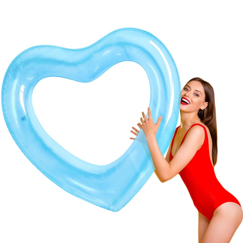 Adult Heart Float,Adult Heart Pool Floats, Water Fun Beach Party Toys for Aults,Birthday Scene Layout Props. (47 in,Transparent
