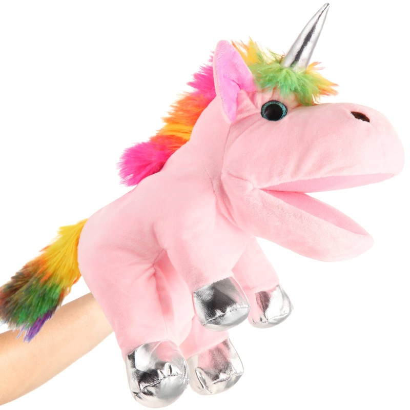 Animal Hand Puppets 12 Inch Unicorn Plush Dinosaur Animals Hand Puppet Toys Role-Play Toy Puppets for Kids Storytelling Imaginat