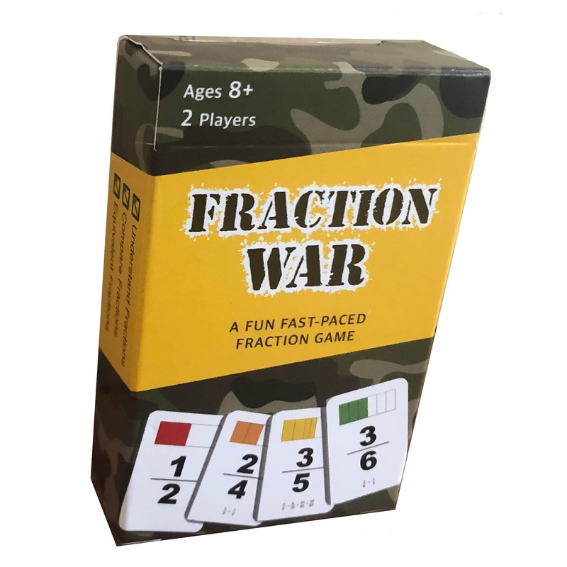 Fraction War Fun Math Game to Learn, Compare and Simplify Fractions for 2nd to 5th Grade (1 Pack) – Standard Edition