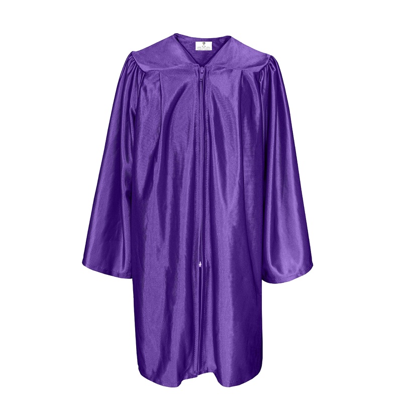 GradPlaza Shiny Choir Robe Kindergarten Preschool Graduation Gown Shiny Graduation Gown for Kids Purple Size 24