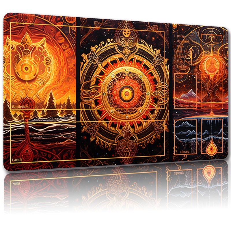 Malqiqi Magic Mat 37 – 24 x 14 Inch Playmat with Zones, Free Storage Bags, TCG & Board Game Mat