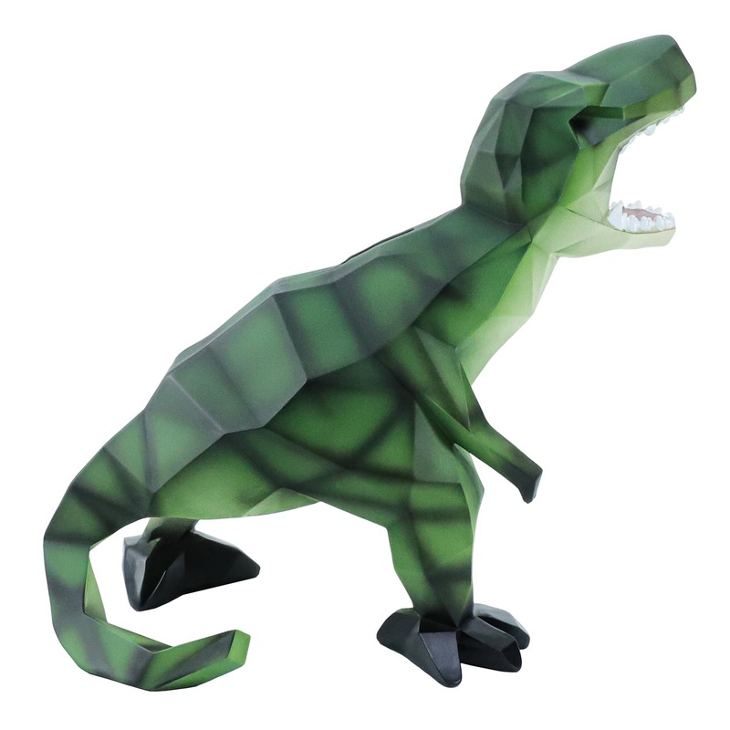 MASSJOY Resin Large Geometric Dinosaur Piggy Bank, Boy Birthday Present.