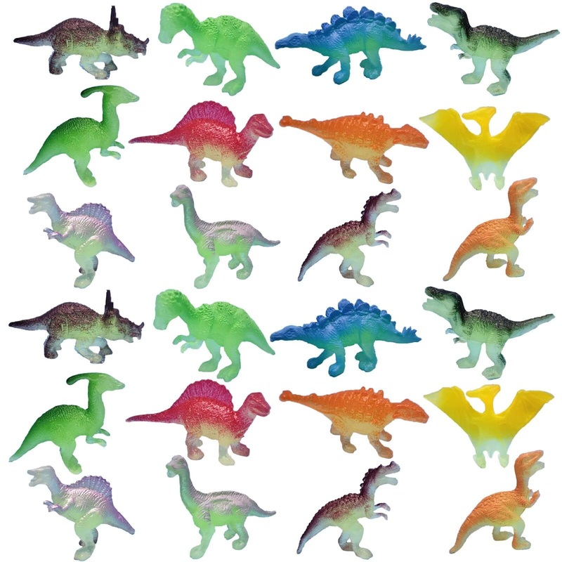 Mini Luminous Dinosaur Toys for Kids 3-5,24 Pack Realistic Toddler Dinosaur Toy Set,Educational Dinosaurs for Kids 3-5,Perfect D