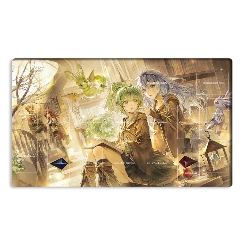 New Mlikemat Playmat Wynn The Wind Charmer & Eria TCG CCG OCG Trading Card Game Mat with Zones + Free Bag (ZD039-812-A)
