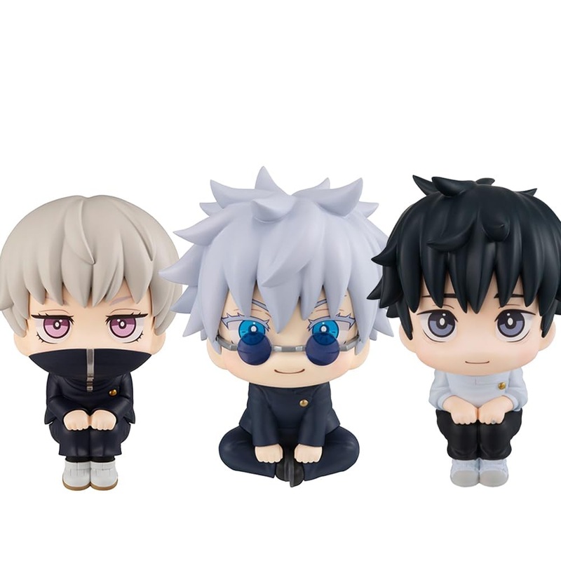 Puruuige 3pcs Okkotsu Yuta/Inumaki Toge Figures Anime Q Version Okkotsu Yuta Figurine 3.93” Look Up Pose Model Statue PVC Cute