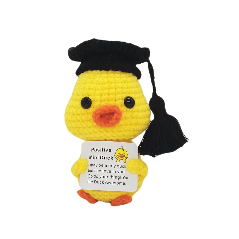 qyqkfly Funny Crochet Handmade Emotional Ducks Mental Support Positive Supportive Encouragement for Birthday Christmas Pickle Po