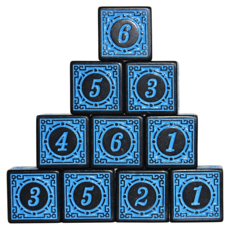 SmartDealsPro 10-Pack D6 Six Sides 16mm Dice Die for DND MTG PRG Wow Table Game Math Teaching (Blue Letter)