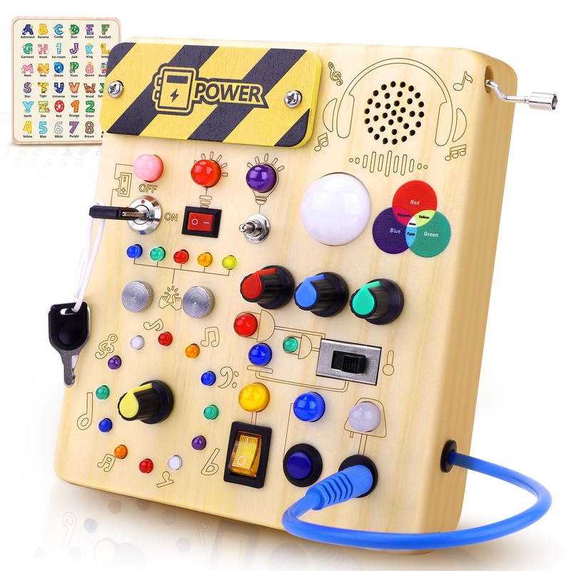 Sumsoltic Busy Board,Montessori Toys for 1-3 Year Old Boys & Girls,Travel Educational Learning Activities for Toddlers,Sensory T