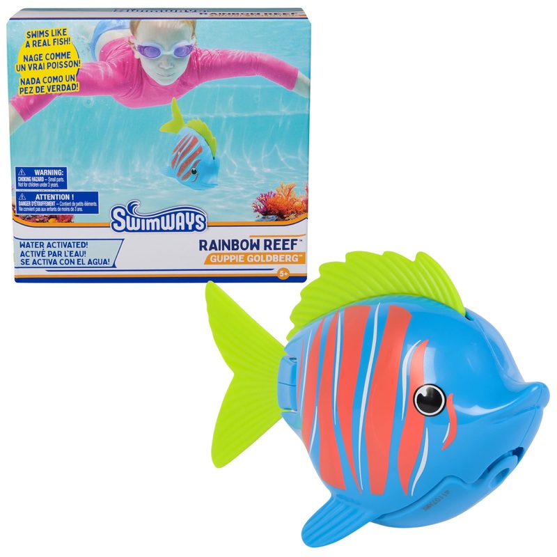 SwimWays Rainbow Reef Fish Toy, Kids Swimming Accessories & Water Toys, Learn to Swim Pool Toys for Kids Ages 5 & Up, Batteries
