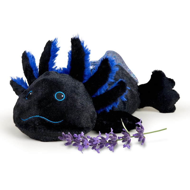 warmies Microwavable & Weighted Stuffed Animals, Black Axolotl – Heated Stuffed Animal Plushie for Warmth & Comfort – Cute Soft