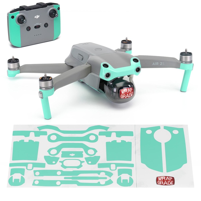 Wrapgrade Skin Compatible with DJI Air 2S | Accent Color A (Mint Blue)