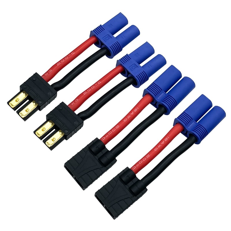 2 Pairs RC LiPo Battery Connector Adapter Compatible with Lipo Battery Plug to EC5 Male Female on ESC Charge
