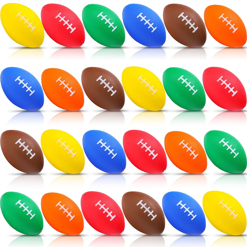 24 Pack Foam Footballs 4.72 Inch Bulk Mini Spiral Football Toys Easy Grip Waterproof Small Soft Emulation Foam Footballs for Kid
