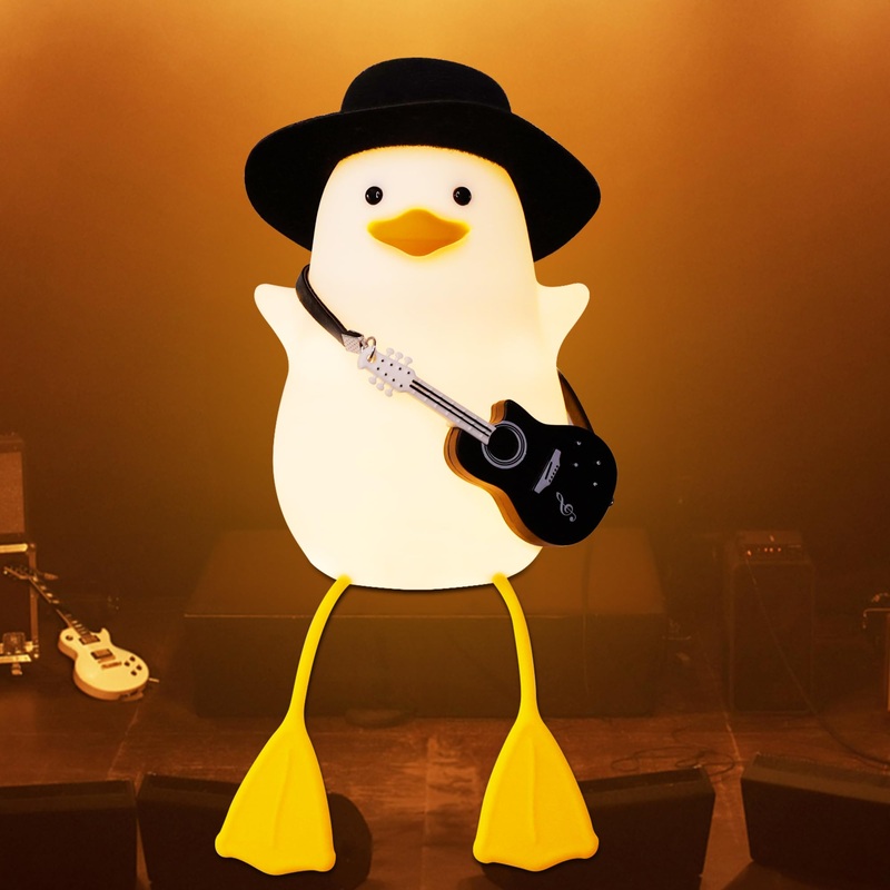 Duck Night Light, Silicone Duck Lamp, Cute Bedside Duck Goose Funny Nightlight with Dimmer and Timer for Room Decor, Duck Gifts