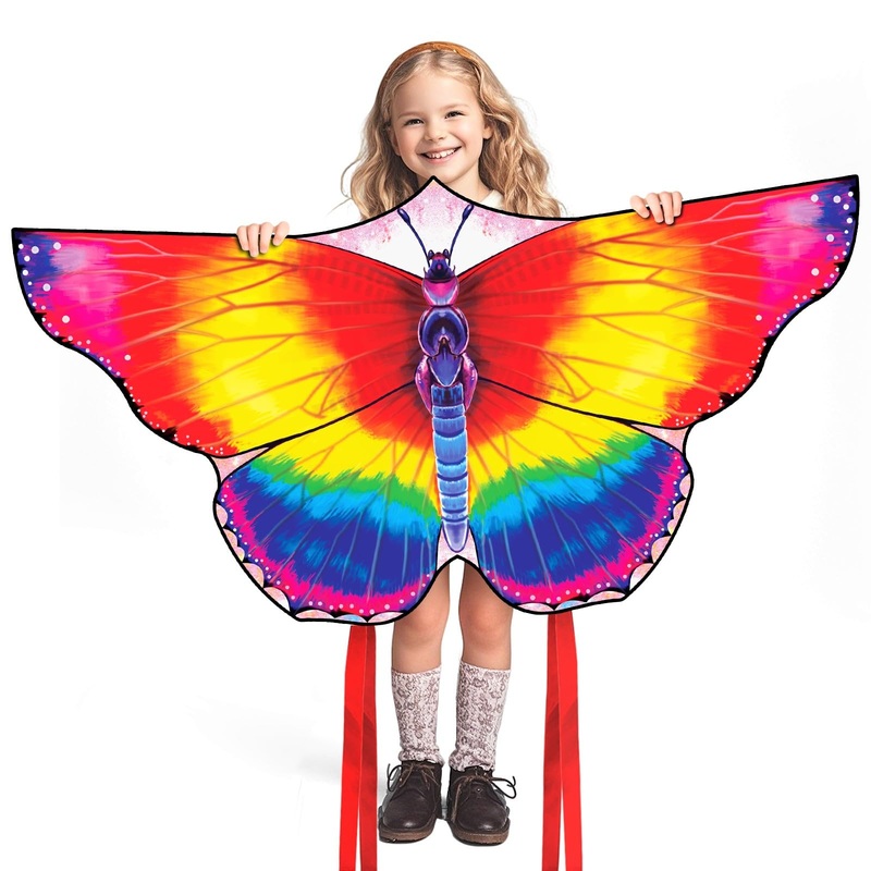 FejoHify Butterfly Kite Kids Adults Easy to Fly Assemble Ages 4-8 8-12 Single line String Handle 210t Ripstop Nylon Fabric Beach
