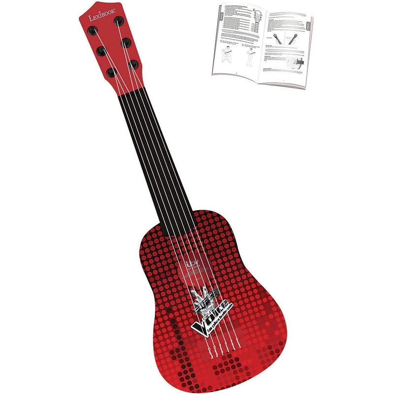 LEXIBOOK Voice My First Guitare, 6 Nylon Strings, 53 cm, Guide Included, K200TV, Red/Black
