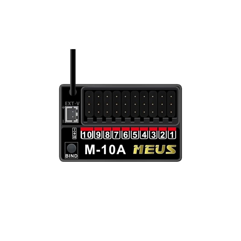 MEUS RACING 2.4GHz RC Receiver M-10A Long Range Control RX Compatible with MEUS Racing RC Transmitter ME-10B for RC Car/Boat/Tan