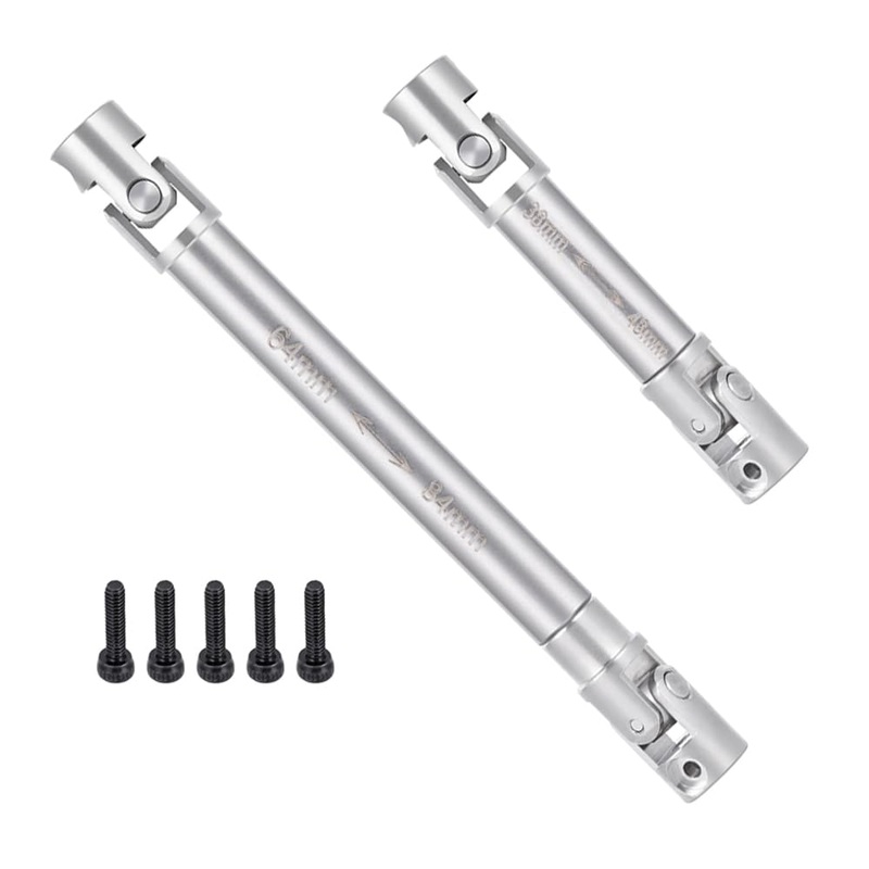 MOHERO 2Pcs SCX24 Driveshafts Stainless Steel Center Drive Shaft for Axial 1/24 SCX24 Gladiator AXI00005 RC Crawler Upgrade Part