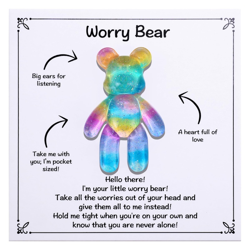 Pocket Bear Hug, Anxiety Relief Gifts, Mental Health Positivity Gift for Men Women, Autism Fidget Gifts, Surgery Worry Gift, Tho
