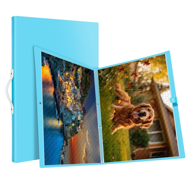 Puzzle Storage Folder for 1000-Pieces, 20 HD Film Pockets, Dustproof and Stain-Proof, Portable and Mobile, Jigsaw Enthusiasts Pu